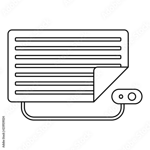 Electric blanket icon. Outline electric blanket vector icon for web design isolated on white background