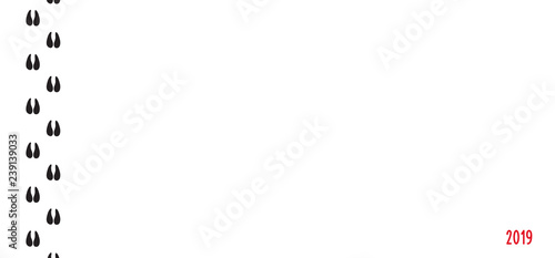 Happy New Year. Pig's hoof prints.