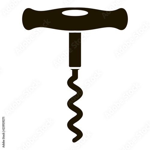 Wood corkscrew icon. Simple illustration of wood corkscrew vector icon for web design isolated on white background photo