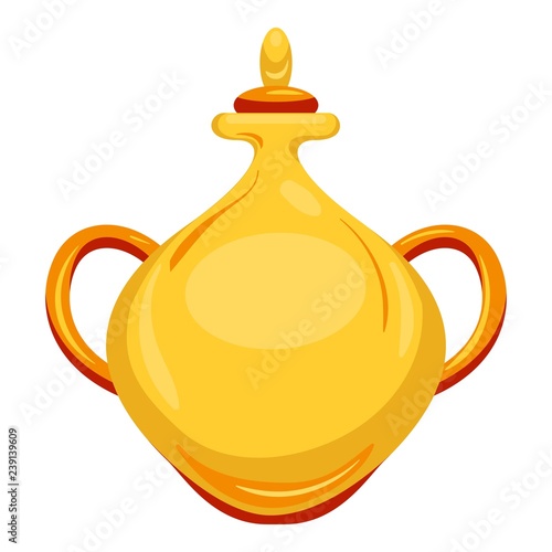 Gold arab vase icon. Cartoon of gold arab vase vector icon for web design isolated on white background