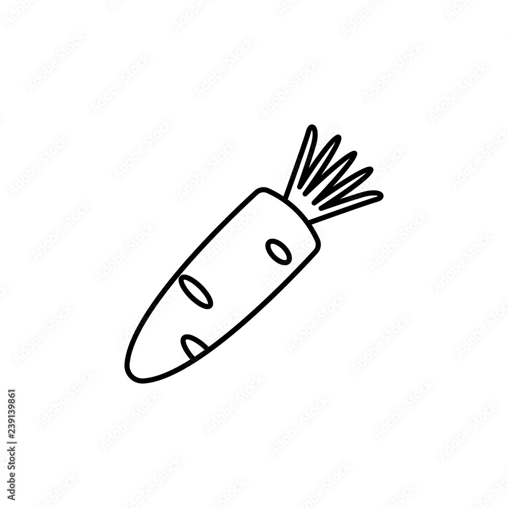 Obraz premium carrot outline icon. Element of fruits icon. Thin line icon for website design and development, app development. Premium icon