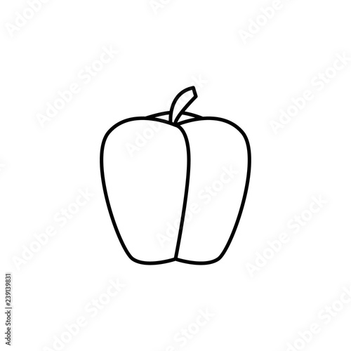 pepper outline icon. Element of fruits icon. Thin line icon for website design and development, app development. Premium icon