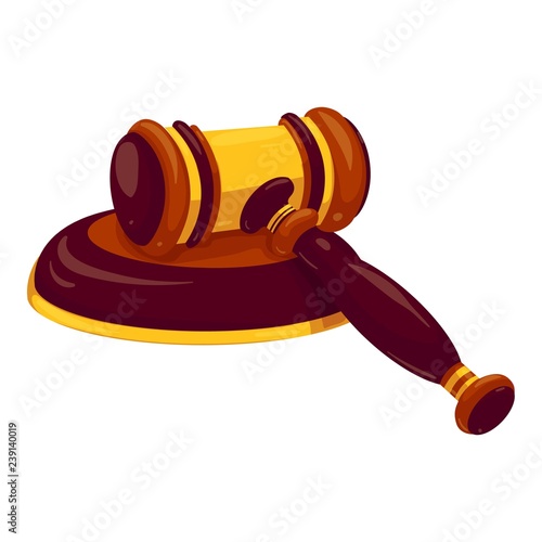 Judge gavel icon. Cartoon of judge gavel vector icon for web design isolated on white background