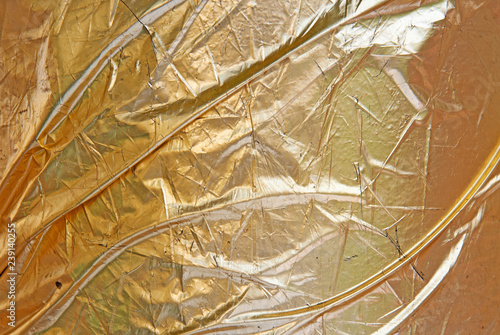 Принти на полотні Gold leaf crumpled scratched uncommon texture.