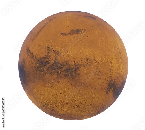 Fototapeta Naklejka Na Ścianę i Meble -  Planet Mars Isolated 