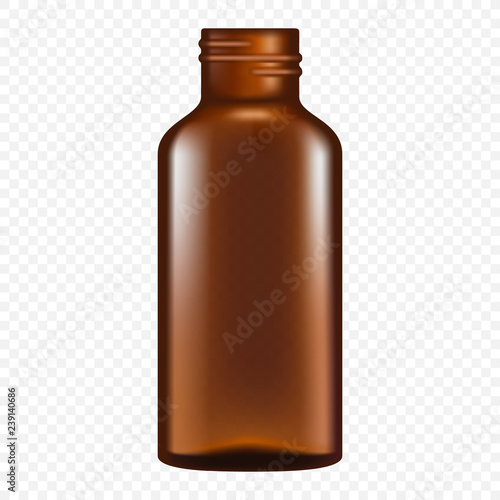 Pipette glass bottle icon. Realistic illustration of pipette glass bottle vector icon for web design