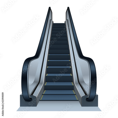 Escalator icon. Realistic illustration of escalator vector icon for web design