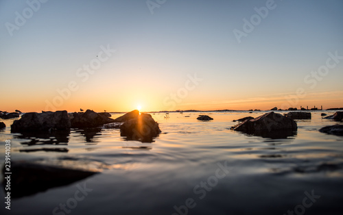 beautiful sunset on the sea