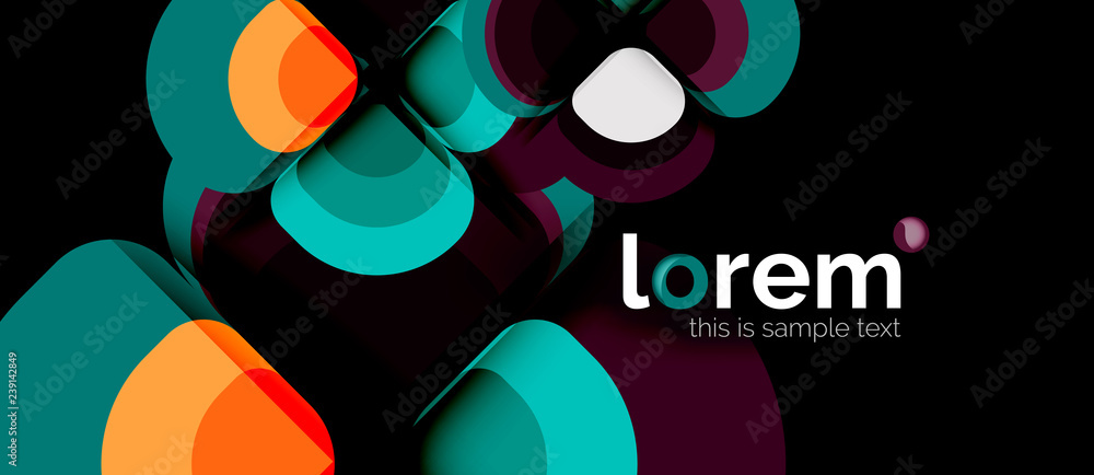 Abstract background - geometric multicolored round shapes composition. Trendy abstract layout template for business or technology presentation
