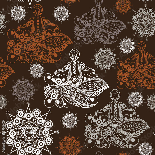 Seamless texture with decorative ornament 4