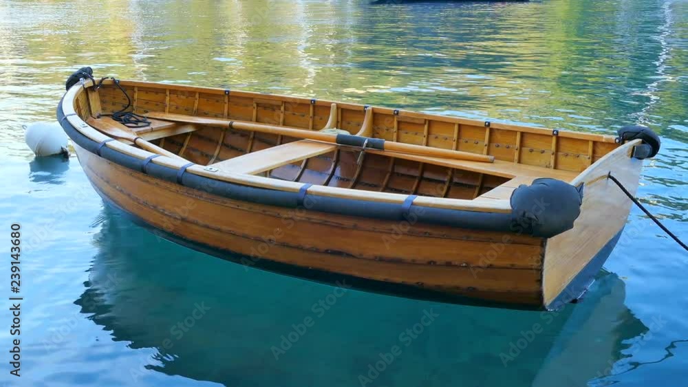 Wooden rowing boat, Portofino, Italy Wooden rowing boat, Portofino, Italy