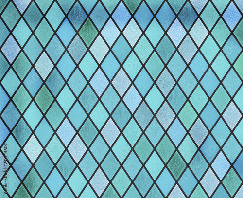 abstract stained glass blue window pattern