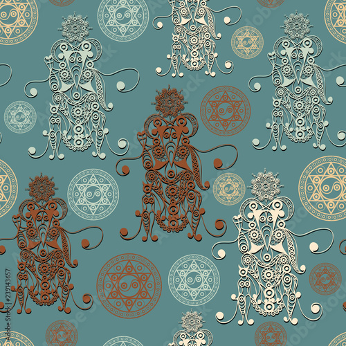 Seamless texture with decorative ornament 5
