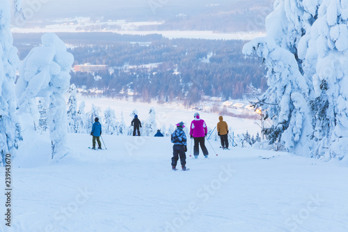 Ski slope view from Sotkamo, Finland.