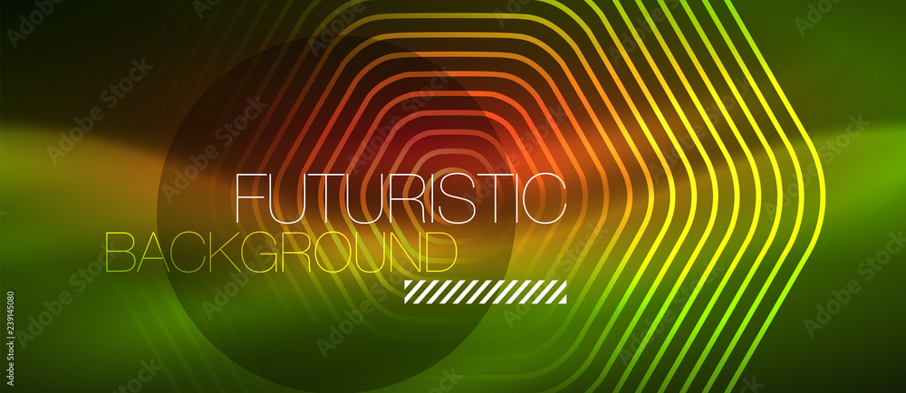Neon glowing wave, magic energy and light motion background. Vector wallpaper template Neon glowing wave, magic energy and light motion background. Vector wallpaper template