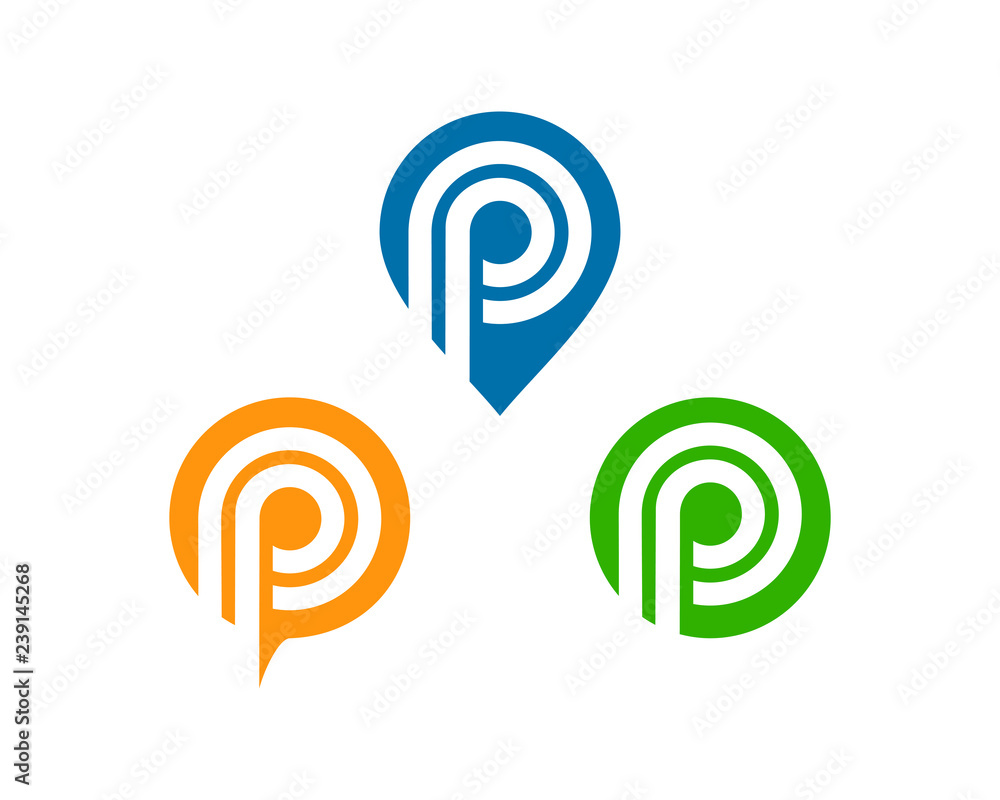 P letter place logo icon template P letter place logo icon template