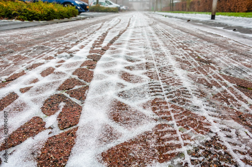 Snow on street