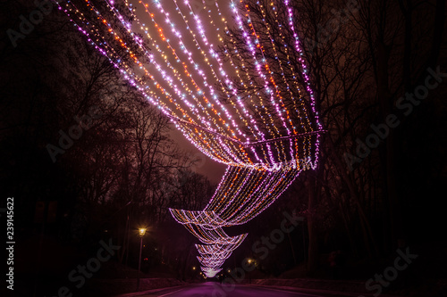 świąteczne oświetlenie ulicy Agrykola w Warszawie