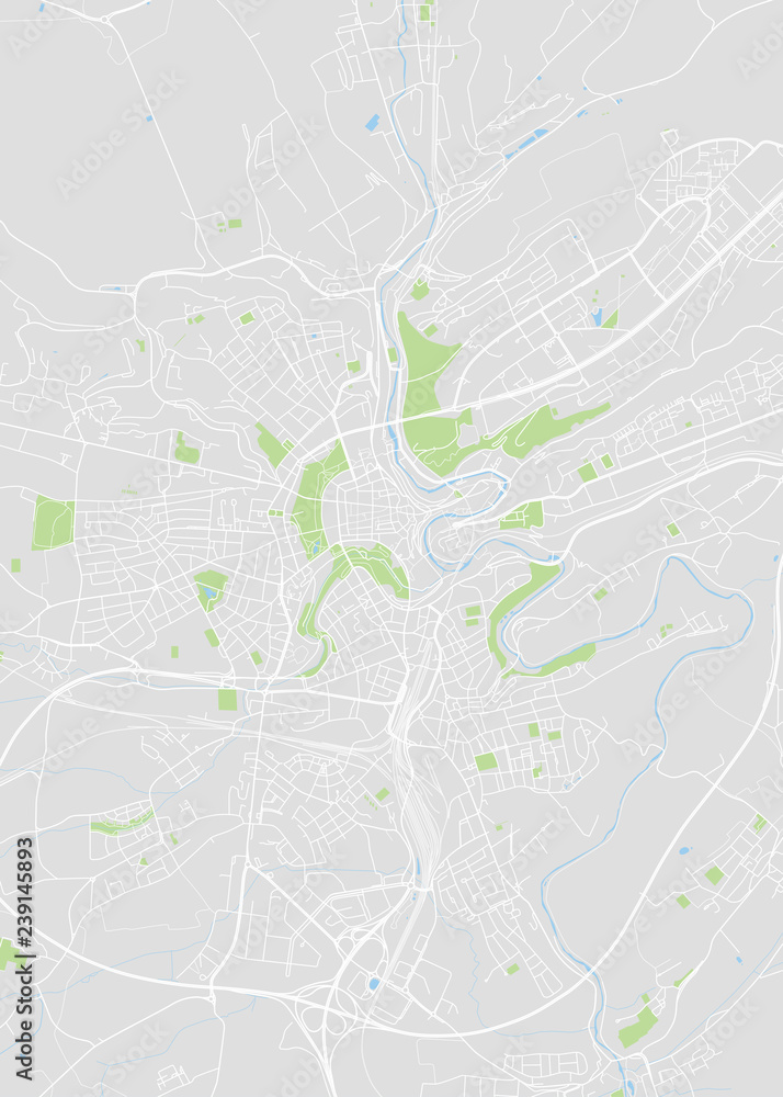 Obraz premium City map Luxembourg, color detailed plan, vector illustration