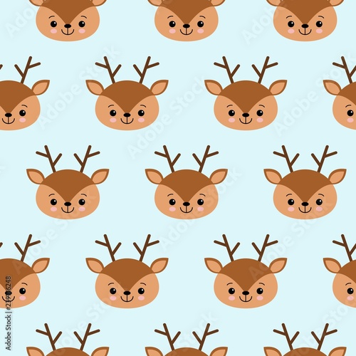Seamless childish pattern with cute deer. Creative kids texture for fabric, wrapping, textile, wallpaper, apparel. Vector illustration