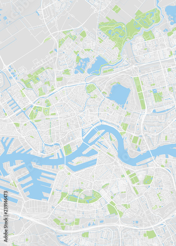 City map Rotterdam  color detailed plan  vector illustration