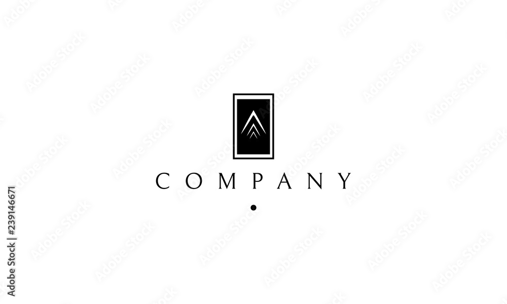 Abstract logo of the three arrowheads personifying the desire to achieve the goal.