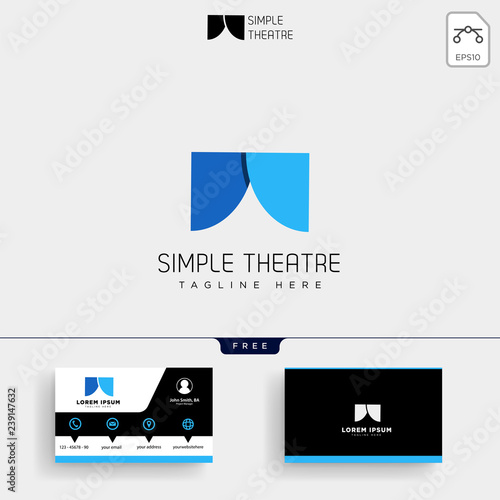 theater simple logo template and business card