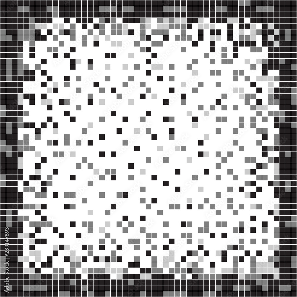 Fototapeta premium Black and white abstract pixel background. Pixel art.