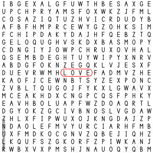 Love. Find the word in the word puzzle.