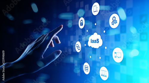 IaaS - Infrastructure as a service, networking and application platform. Internet and technology concept on virtual screen. photo