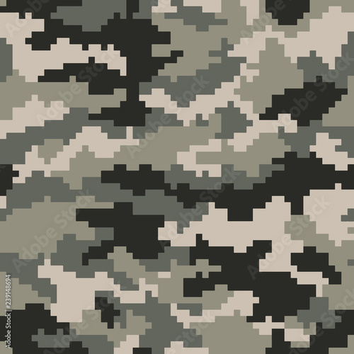 Camouflage Pattern Digital Pixels ACU  Digital Seamless Vector Illustration photo