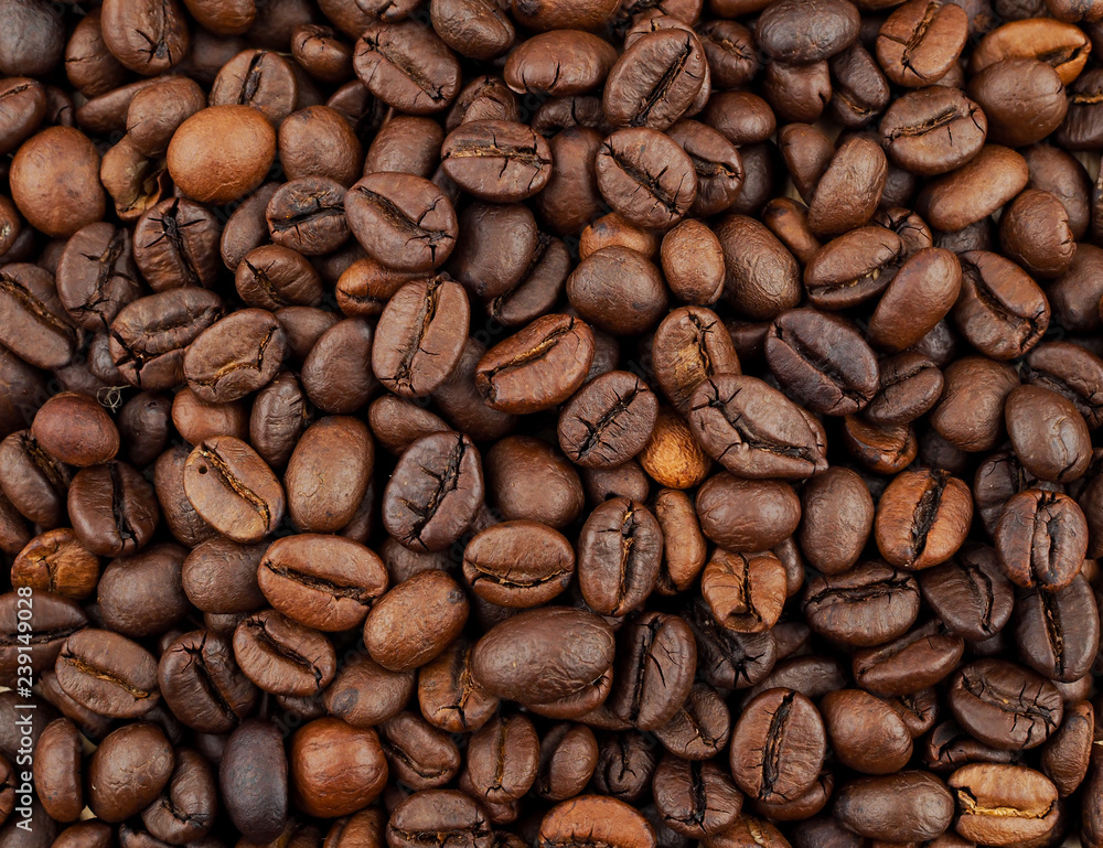 Obraz premium Roasted Coffee beans texture background