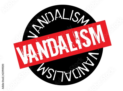 vandalism stamp on white