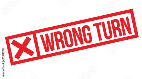 wrong turn stamp on white