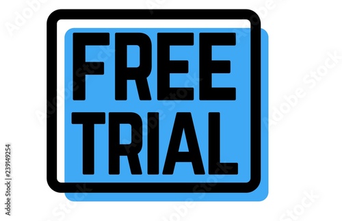 free trial stamp on white