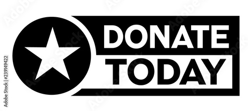 donate today stamp on white