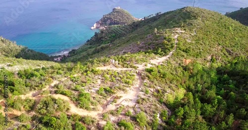 Mountain biking in the Finale Ligure.