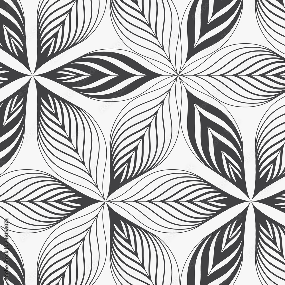 linear vector pattern, repeating abstract a linear leaf each circling on hexagon shape. pattern is on swatch panel linear vector pattern, repeating abstract a linear leaf each circling on hexagon shape. pattern is on swatch panel