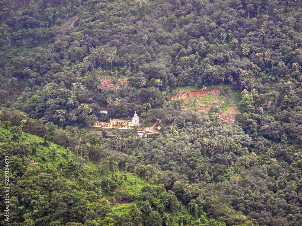 Little church in beautiful green valley in Kochi Kerala