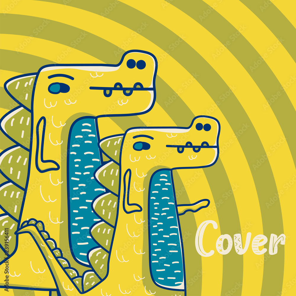 Hand drawn cute card with Dinosaur Hand drawn cute card with Dinosaur