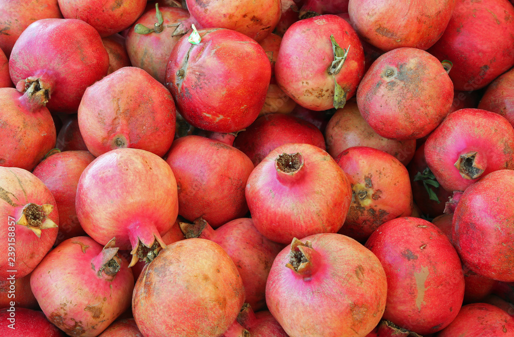 red ripe pomegranate in autumn red ripe pomegranate in autumn