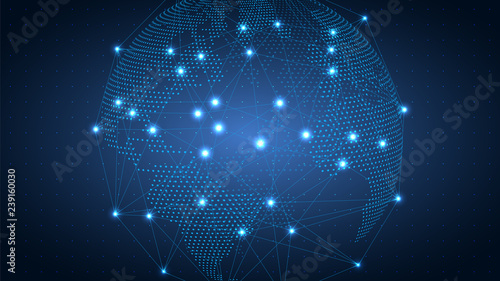 The background, the future has come. Abstract planet earth. Internet, social networks. 21 century. Development of mankind. 10 eps