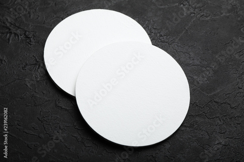 Empty white bear coaster mockup.