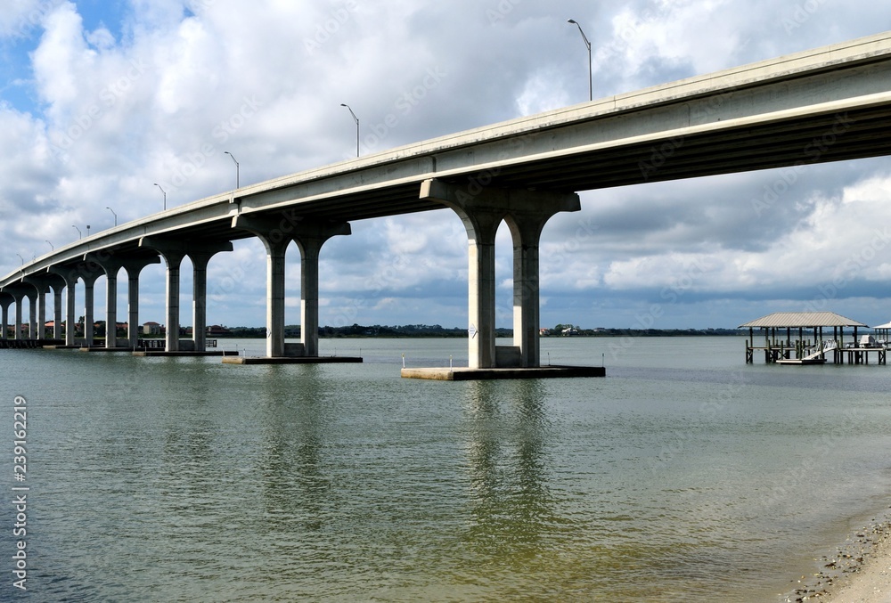 Bridge span over the river at Florida, USA