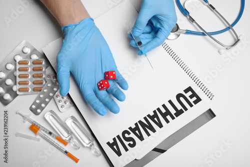 Legalized euthanasia in hospital. Execution with medication.