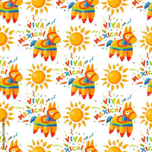 Mexico seamless pattern background vector illustration traditional graphic travel tequila alcohol fiesta drink ethnicity aztec maraca sombrero.