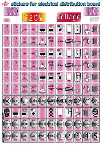 household electrical appliances stickers for electrical distribution board