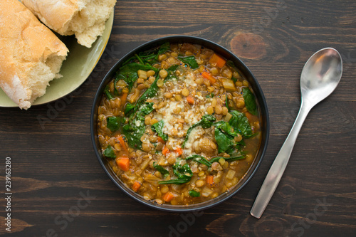 French Lentil and Spinach Soup