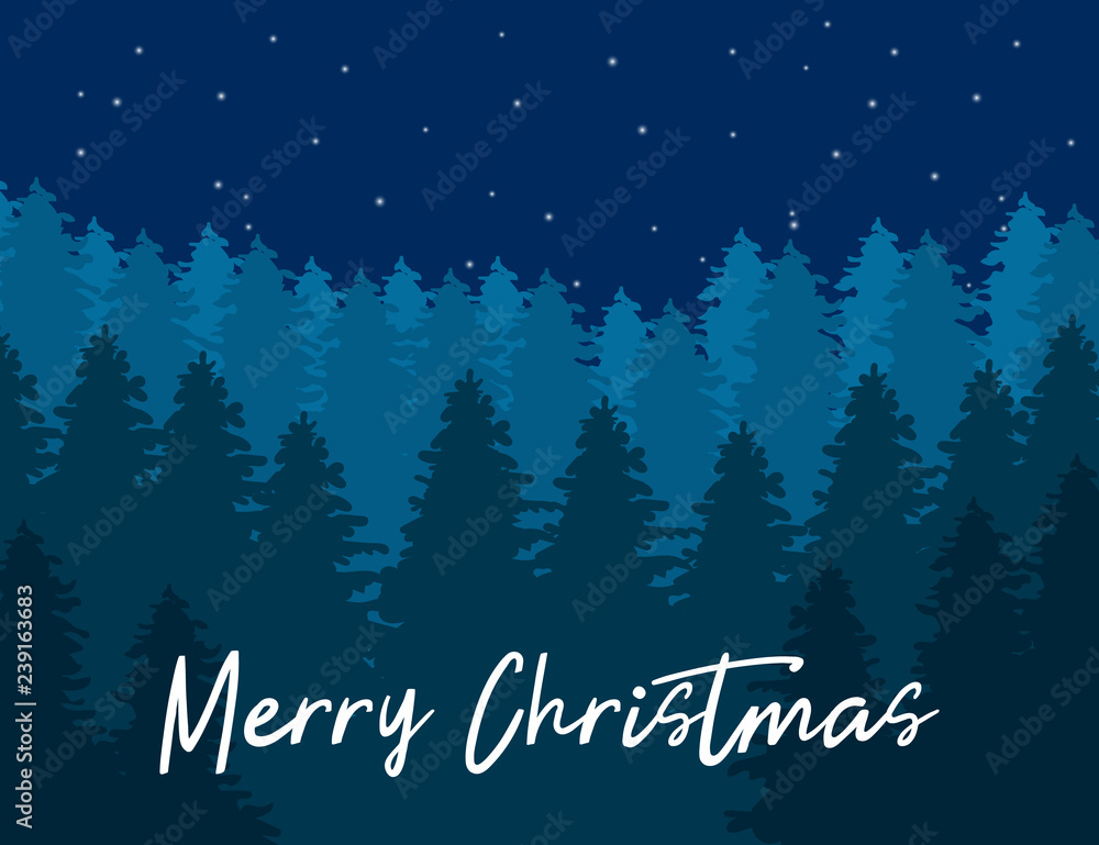 Fototapeta premium Holiday winter landscape with fir trees forest