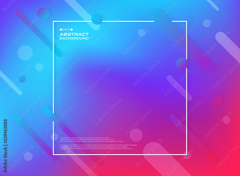 Abstract of colorful geometric shape background. Fluid color of trendy design pattern.
